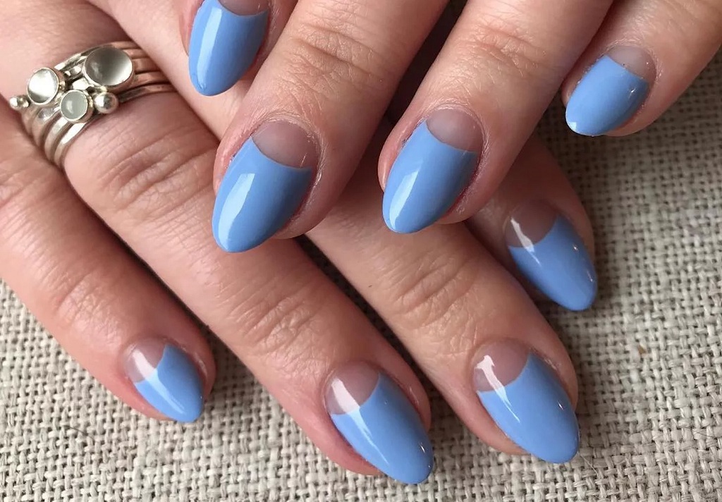 half-moon manicure